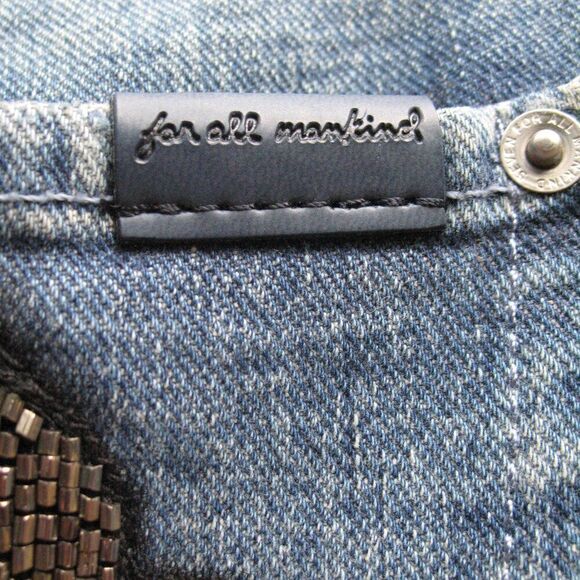 NWT 7 For All Mankind Original Boot Cut Low Rise Embellished Jeans 26 X 33.5 - Picture 11 of 12